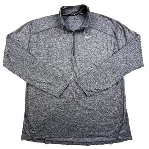 Nike Running Shirt Mens XL Gray 1/4 Zip Dri-Fit Athletic Lightweight Long Sleeve